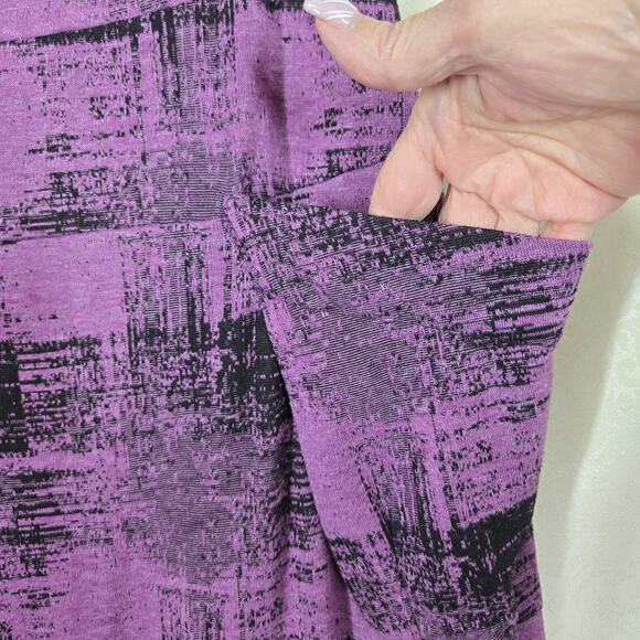 Cut Loose Maxi Skirt sz M* Purple Black Pull On Elastic Waist Pockets - Picture 4 of 12